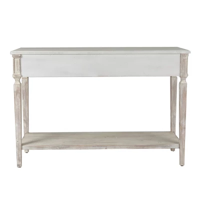 LuxenHome Whitewashed Wood 3-Drawer 1-Shelf Console And Entry Table 5 LuxenHome Whitewashed Wood 3-Drawer 1-Shelf Console And Entry Table - Image 3