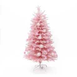 LuxenHome 5Ft Pink Cherry Blossom Christmas Tree With Fiber Optic Lights & Snowman Star Topper 19 LuxenHome 5Ft Pink Cherry Blossom Christmas Tree With Fiber Optic Lights & Snowman Star Topper -Garden GUEST a7e8d946 b90e 46b4 bb05 f137801247cd