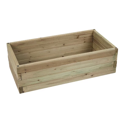 LuxenHome Wood 2.7ft X 1.3ft Raised Garden Bed Brown 5 LuxenHome Wood 2.7ft X 1.3ft Raised Garden Bed Brown - Image 3