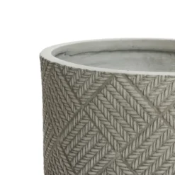 LuxenHome Gray Glen Pattern MgO Round Planter, Indoor And Outdoor 16 LuxenHome Gray Glen Pattern MgO Round Planter, Indoor And Outdoor -Garden GUEST a93da663 95bd 4baf 9b21 06e4419a3891