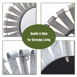 LuxenHome 22.44" Round Rustic Metal Windmill Wall Mirror 11 LuxenHome 22.44" Round Rustic Metal Windmill Wall Mirror -Garden GUEST a9d9cc07 bcae 4cdf 8ae3 8854a2d49518