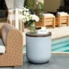 LuxenHome Gray And Brown MgO Round Side Table 1 LuxenHome Gray And Brown MgO Round Side Table -Garden GUEST aa402a3f 6103 4865 967c fddfa55b9ffb