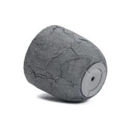 LuxenHome Crackle Gray MgO 14.6" Round Flower Pot Planter -Garden GUEST ad45f8b8 5285 4d1a a398 83a7170ace77