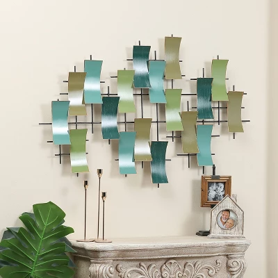 LuxenHome Multi-Color Metal Abstract Geometric Wall Decor 4 LuxenHome Multi-Color Metal Abstract Geometric Wall Decor - Image 2