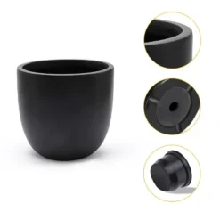 LuxenHome Round Tapered 9.2" H House Planter, Indoor/Outdoor Black 15 LuxenHome Round Tapered 9.2" H House Planter, Indoor/Outdoor Black -Garden GUEST ae182d76 86b2 4689 8d87 f0bc98076271