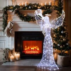 LuxenHome 5Ft Angel Playing Trumpet Outdoor Holiday Decoration With Lights White 15 LuxenHome 5Ft Angel Playing Trumpet Outdoor Holiday Decoration With Lights White -Garden GUEST af3803c2 0288 47cc b6d8 5096d7f72565