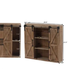 LuxenHome Farmhouse Wood Sliding 2-Door Wall Storage Cabinet 28 LuxenHome Farmhouse Wood Sliding 2-Door Wall Storage Cabinet -Garden GUEST b165b962 f9cc 433d 88d5 53f96b966ae7