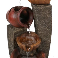 LuxenHome 32" Water Fountain Outdoor With Lights, Cascading Pitchers Pot Outdoor Fountains And Waterfalls Brown 17 LuxenHome 32" Water Fountain Outdoor With Lights, Cascading Pitchers Pot Outdoor Fountains And Waterfalls Brown -Garden GUEST b20abbe6 abd8 4410 8a39 6444e5f1d84a