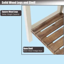 LuxenHome Distressed White And Wood 2-Drawer 1-Shelf Console Table And Entry Table 21 LuxenHome Distressed White And Wood 2-Drawer 1-Shelf Console Table And Entry Table -Garden GUEST b37e13d0 b320 4d5d b780 f5bb8b5ea4a2