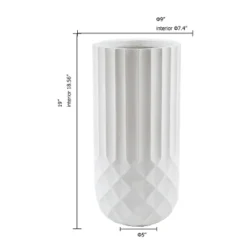 LuxenHome White 19" Tall Round MgO Planter -Garden GUEST b4086c98 c16b 44db 9234 cdaf5841240e