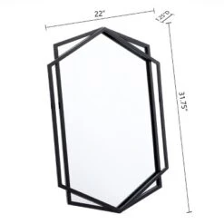 LuxenHome Black Metal Hexagon Frame Wall Accent Mirror For Bathroom & Vanity 18 LuxenHome Black Metal Hexagon Frame Wall Accent Mirror For Bathroom & Vanity -Garden GUEST b416d200 5a35 4dc7 8b95 420b0baaef95