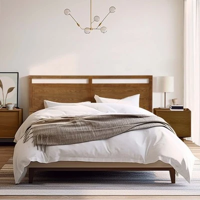 LuxenHome Farmhouse Double Panel Wood Headboard, King Brown 3 LuxenHome Farmhouse Double Panel Wood Headboard, King Brown