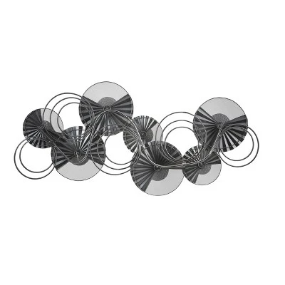 LuxenHome 47" W Distressed Metal Modern Flower Wall Decor 8 LuxenHome 47" W Distressed Metal Modern Flower Wall Decor - Image 6