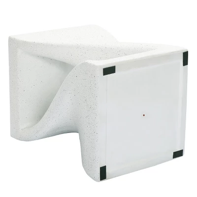 LuxenHome Speckled White MgO Square Twisted Side Table 12 LuxenHome Speckled White MgO Square Twisted Side Table - Image 10