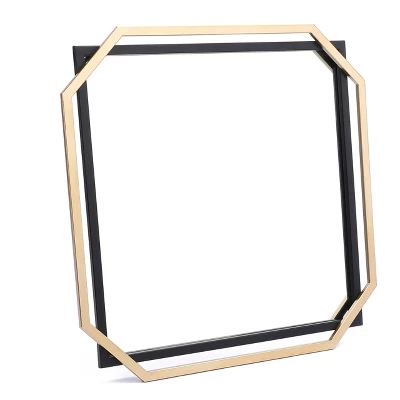 LuxenHome Gold And Black Metal Floating Frame Wall Accent Mirror Vanity Mirror 11 LuxenHome Gold And Black Metal Floating Frame Wall Accent Mirror Vanity Mirror - Image 9