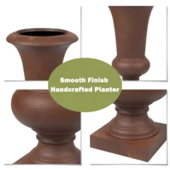 LuxenHome 22.75" H Slim MgO Urn Planter Black -Garden GUEST b4f559d0 325f 419e b303 03ddde549f40