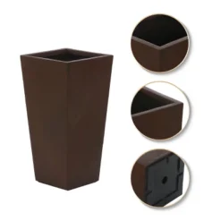 LuxenHome Square Tapered 18.5" H House Planters, Indoor & Outdoor Black 18 LuxenHome Square Tapered 18.5" H House Planters, Indoor & Outdoor Black -Garden GUEST b55972b7 f8e2 4f70 b61c 6881228df1f0