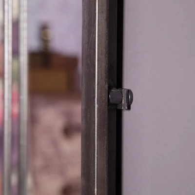 LuxenHome Rustic Brown Metal Frame Windowpane Accent Wall Mirror 8 LuxenHome Rustic Brown Metal Frame Windowpane Accent Wall Mirror - Image 6