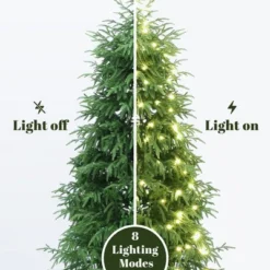 LuxenHome 6Ft Pre-Lit Green Full Artificial Cedar Christmas Tree With Metal Stand 13 LuxenHome 6Ft Pre-Lit Green Full Artificial Cedar Christmas Tree With Metal Stand -Garden GUEST b5904db6 0a20 48f1 8a9e ff91934752ee