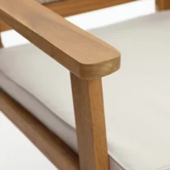 LuxenHome Outdoor Acacia Wood Rope Back Armchairs With Cushions, Set Of 2 -Garden GUEST b5e168e8 05e9 4b24 8f2b 846377fcba47