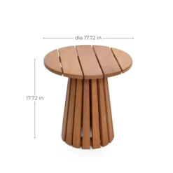 LuxenHome Outdoor Side Table, 17'' Natural Solid Wood Round Accent End Table, Modern Coffee Porch Tables For Indoor Outdoor, Plant Stand Brown -Garden GUEST b5f8cec2 2ed2 4872 b24f b28a677b57ff