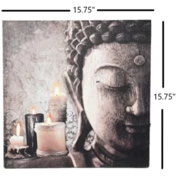 LuxenHome Zen Buddha And Candles Lighted Canvas Print -Garden GUEST b6cef3cf 10c1 41a7 b4d9 99048329945b