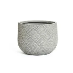 LuxenHome Gray Glen Pattern MgO Round Planter, Indoor And Outdoor 19 LuxenHome Gray Glen Pattern MgO Round Planter, Indoor And Outdoor -Garden GUEST b7265538 78fd 4ace 92ee edb33e422d31