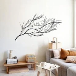 LuxenHome Black Metal Branch Wall Art Home Decor -Garden GUEST b77b5332 b0ba 4d39 850f 0b3e077d012d