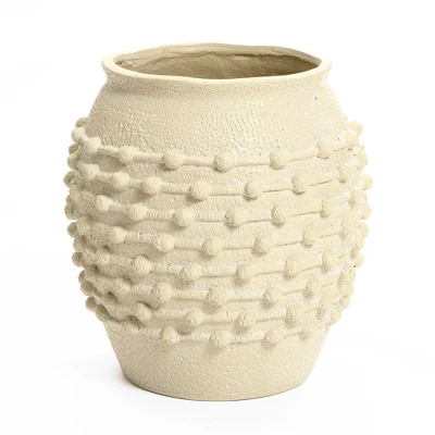 LuxenHome Coastal Beige Mgo 16.5-Inch Round Planter 9 LuxenHome Coastal Beige Mgo 16.5-Inch Round Planter - Image 7