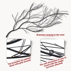 LuxenHome Black Metal Branch Wall Art Home Decor -Garden GUEST b9f1b4bc dd32 4b30 a8c6 e4886be86c10