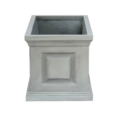 LuxenHome Gray MgO Rectangular Box Flower Pot Planter 12 LuxenHome Gray MgO Rectangular Box Flower Pot Planter - Image 10