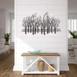 LuxenHome Snowy Black Metal Field Of Trees Wall Art -Garden GUEST bb3bcf2c f4cf 47f3 8418 00f398aab31c