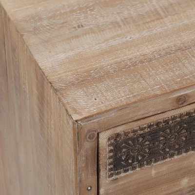 LuxenHome Wood Farmhouse 1-Drawer 1-Door Side Table With Storage. 4 LuxenHome Wood Farmhouse 1-Drawer 1-Door Side Table With Storage. - Image 2