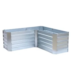 LuxenHome L-Shaped Galvanized Metal Raised Garden Bed -Garden GUEST bd167352 10fa 4e58 9f84 076aad2e3946