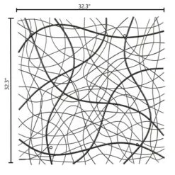 LuxenHome Large Black Abstract Square Metal Wall Decor -Garden GUEST bd388cff 0491 40fb 9637 5820c94a29c6