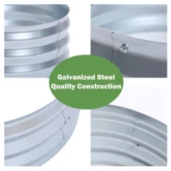 LuxenHome 3ft Round Galvanized Metal Raised Garden Bed Planter -Garden GUEST bde9230a 6e82 47ae 908f e8c46db17b4f