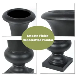 LuxenHome 22.75" H Slim MgO Urn Planter Black -Garden GUEST beaa6fd5 265a 48f4 b0c6 267c165be230