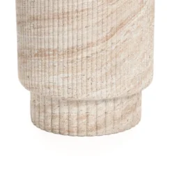 LuxenHome Travertine-Style Round Ribbed MgO Side Table Multicolored 13 LuxenHome Travertine-Style Round Ribbed MgO Side Table Multicolored -Garden GUEST bece21d9 e671 4ebb 95af e206e16ee4a1