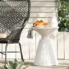 LuxenHome White And Speckled Gray MgO 15.75" Round Side Table 1 LuxenHome White And Speckled Gray MgO 15.75" Round Side Table -Garden GUEST bf66a129 f326 4d5a bd0d 88f6761255d4