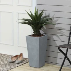 LuxenHome Square Tapered 18.5" H House Planters, Indoor & Outdoor White 27 LuxenHome Square Tapered 18.5" H House Planters, Indoor & Outdoor White -Garden GUEST c0d43536 3e51 44f2 be72 91686e810710