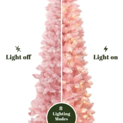 LuxenHome 6Ft Pink Pencil Artificial Tree With Warm White Lights And 8 Light Functions 14 LuxenHome 6Ft Pink Pencil Artificial Tree With Warm White Lights And 8 Light Functions -Garden GUEST c148b35c 3ab4 46b1 b4a4 edd7971fa34c