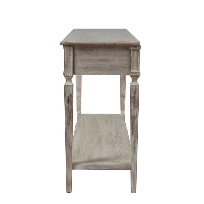 LuxenHome Whitewashed Wood 3-Drawer 1-Shelf Console And Entry Table 4 LuxenHome Whitewashed Wood 3-Drawer 1-Shelf Console And Entry Table - Image 2