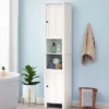 LuxenHome White MDF Wood 67-Inch Tall Tower Bathroom Linen Cabinet 1 LuxenHome White MDF Wood 67-Inch Tall Tower Bathroom Linen Cabinet -Garden GUEST c1b24e09 1b4e 4c3b bc3a 910b120d2624
