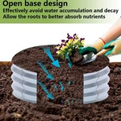 LuxenHome 3ft Round Galvanized Metal Raised Garden Bed Planter -Garden GUEST c2375814 b108 4c51 825c 74fe16090b53