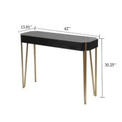 LuxenHome Black Wood And Gold Metal Console And Entry Table 13 LuxenHome Black Wood And Gold Metal Console And Entry Table -Garden GUEST c3509e1e ba01 475b 8f2e 6ec38c4971d3