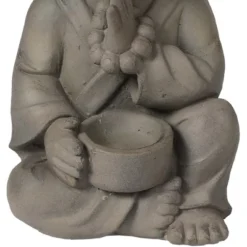 LuxenHome 12.01" Gray MgO Meditating Buddha Monk With Bowl And Beads Garden Statue 16 LuxenHome 12.01" Gray MgO Meditating Buddha Monk With Bowl And Beads Garden Statue -Garden GUEST c3ebc073 2fab 4fa9 aaba 6917aa73baf6