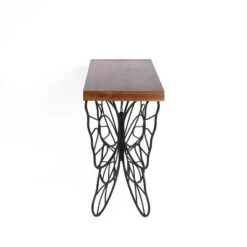 LuxenHome Wood Top Metal Butterfly Accent Console And Entry Table -Garden GUEST c3ff85c9 80a8 4922 860c 4e68336d075c