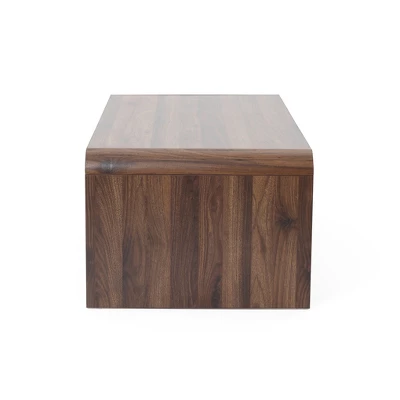 LuxenHome 47'' Coffee Table With Storage, Walnut Finish Wood 2-Drawer Open Storage Center Table With Rounded Corners For Living Room Brown 10 LuxenHome 47'' Coffee Table With Storage, Walnut Finish Wood 2-Drawer Open Storage Center Table With Rounded Corners For Living Room Brown - Image 8