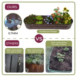 LuxenHome 5.5-Ft Oval Brown Metal Raised Garden Bed Planter 18 LuxenHome 5.5-Ft Oval Brown Metal Raised Garden Bed Planter -Garden GUEST c59e4f36 8b79 425d bb47 e18ca9c1bdf1