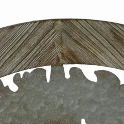 LuxenHome Metal Tree Of Life With Roots Wall Decor With Round Wood Frame -Garden GUEST c6ff1f13 976b 483a a57b e20744bf1d8d